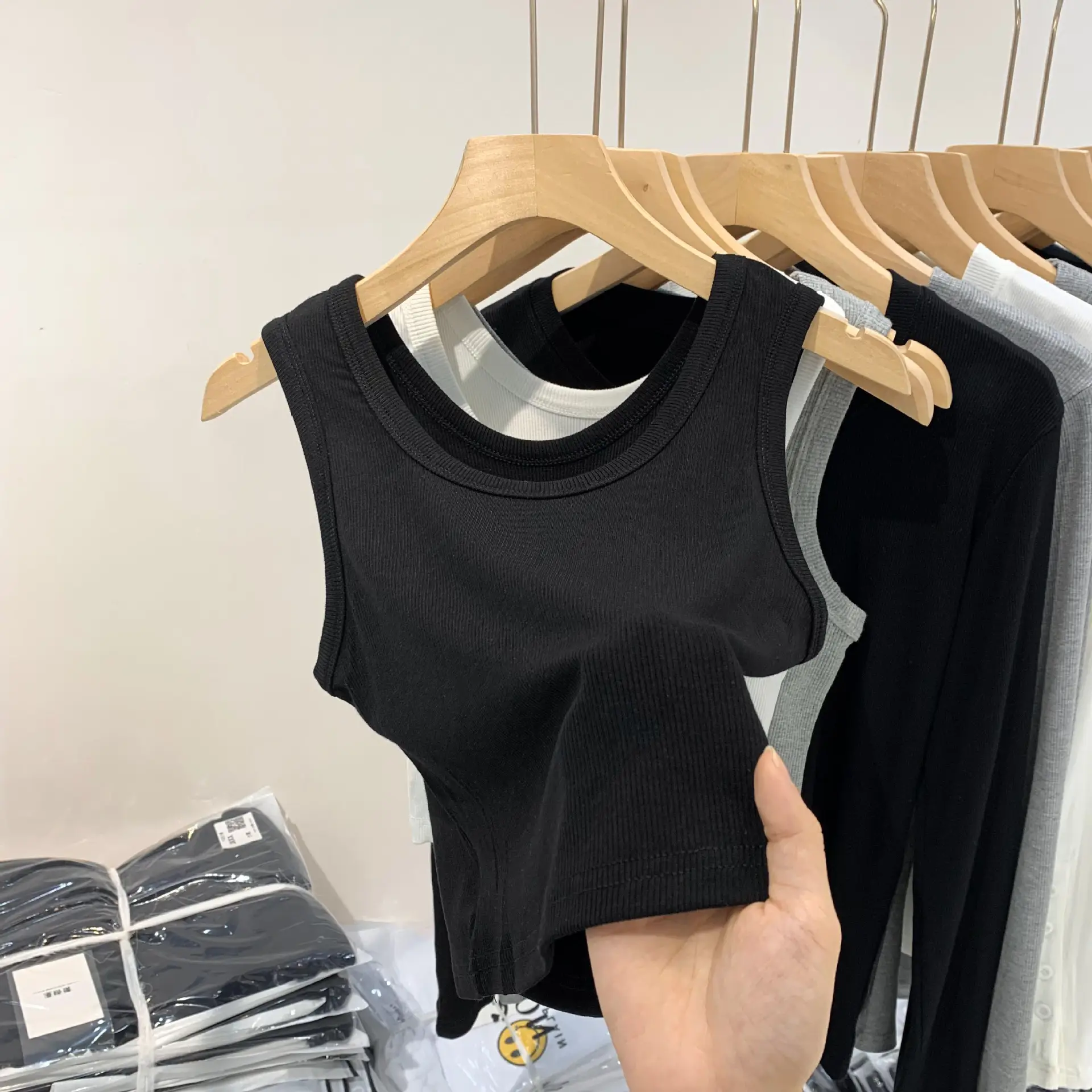 Women's White Sleeveless Camisole Summer Base Vest - Image 4