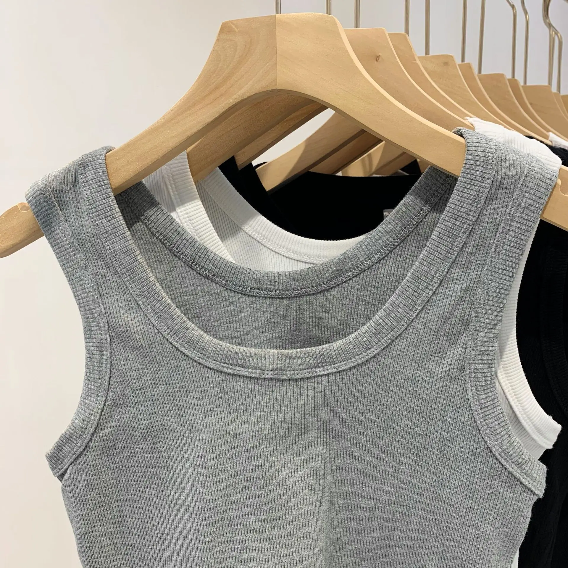 Women's White Sleeveless Camisole Summer Base Vest - Image 14