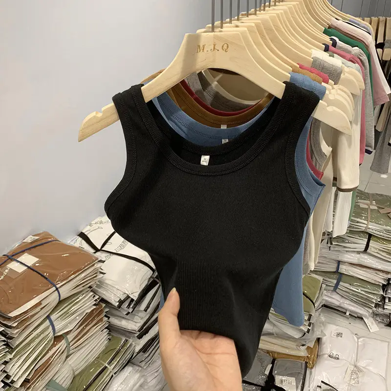 Women's White Sleeveless Camisole Summer Base Vest - Image 10