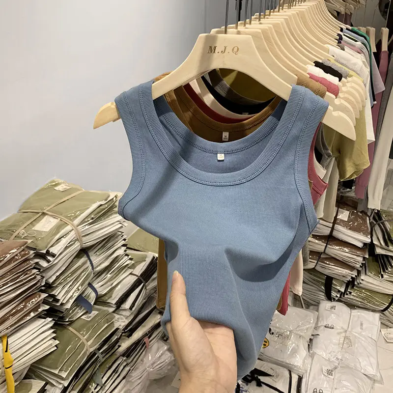 Women's White Sleeveless Camisole Summer Base Vest - Image 12