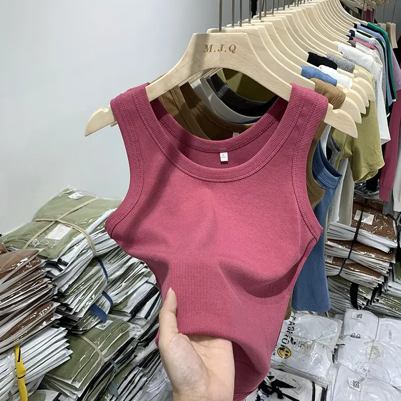 Women's White Sleeveless Camisole Summer Base Vest - Image 8