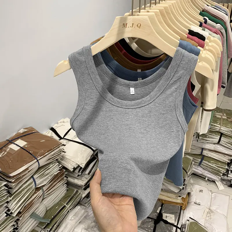 Women's White Sleeveless Camisole Summer Base Vest - Image 9