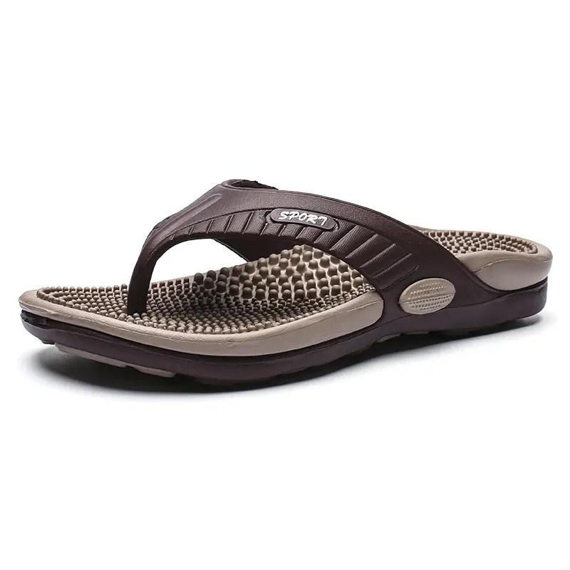 Men's Black Beach Sandals Large Summer Flats