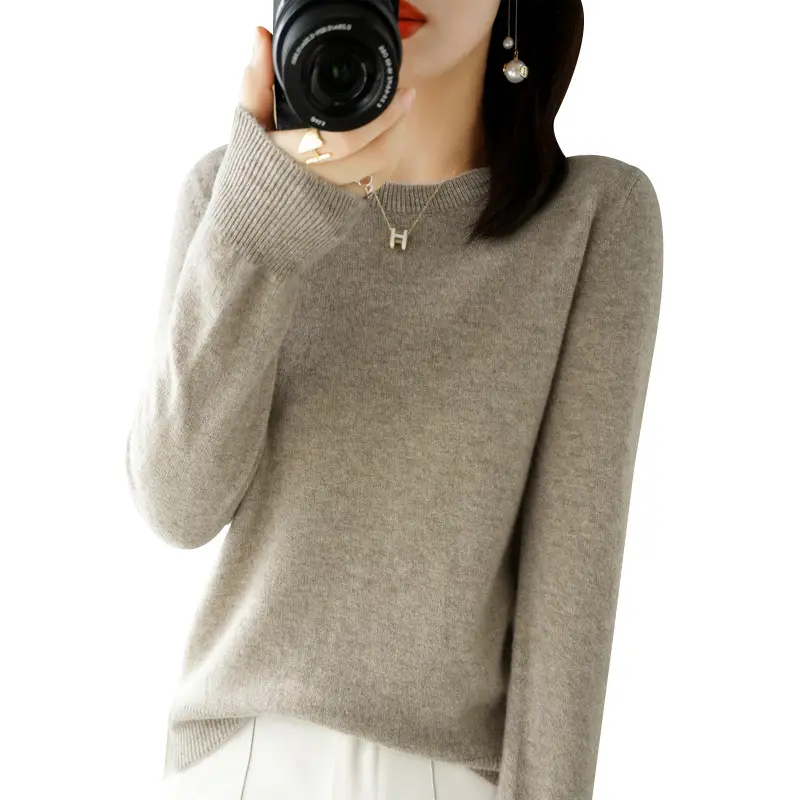Women Loose Knit Sweater Mint Green Autumn Winter 2024 - Image 17