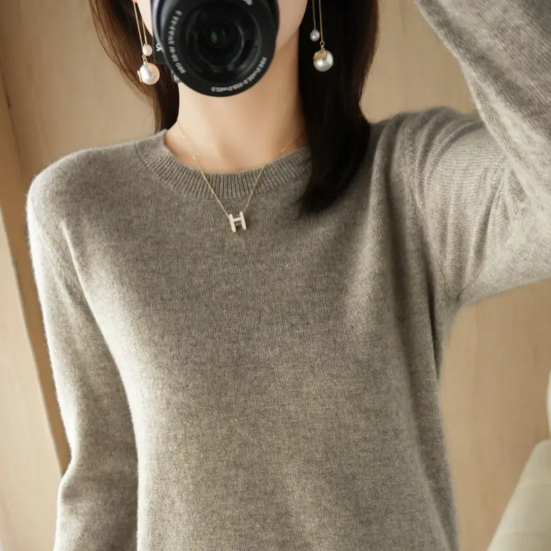 Women Loose Knit Sweater Mint Green Autumn Winter 2024 - Image 5
