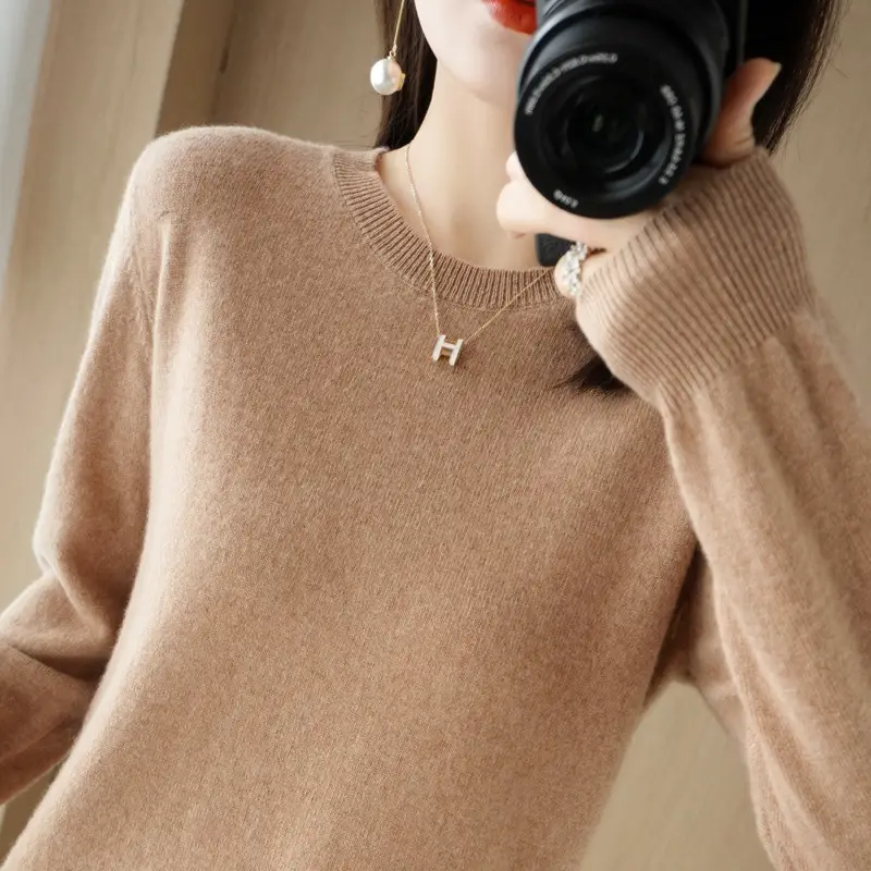 Women Loose Knit Sweater Mint Green Autumn Winter 2024 - Image 8