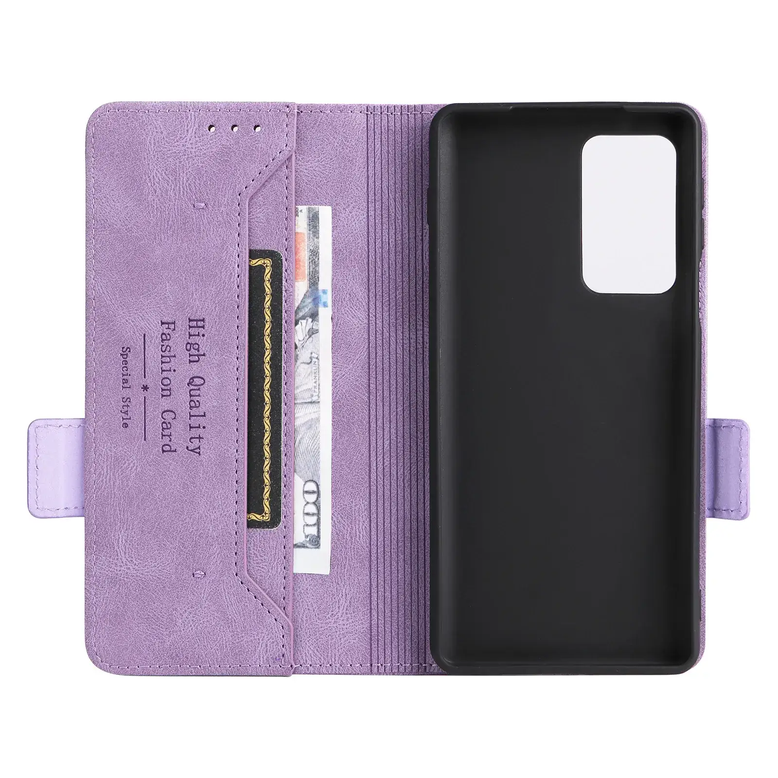 Motorola EDGE20PRO Purple Leather Flip Case with Magnetic Buckle
