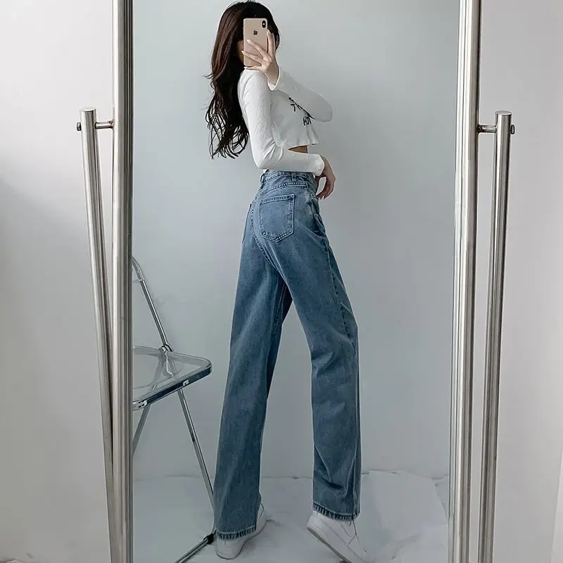 Women Cross Waist Jeans High Waist Loose Spring Autumn - Image 6