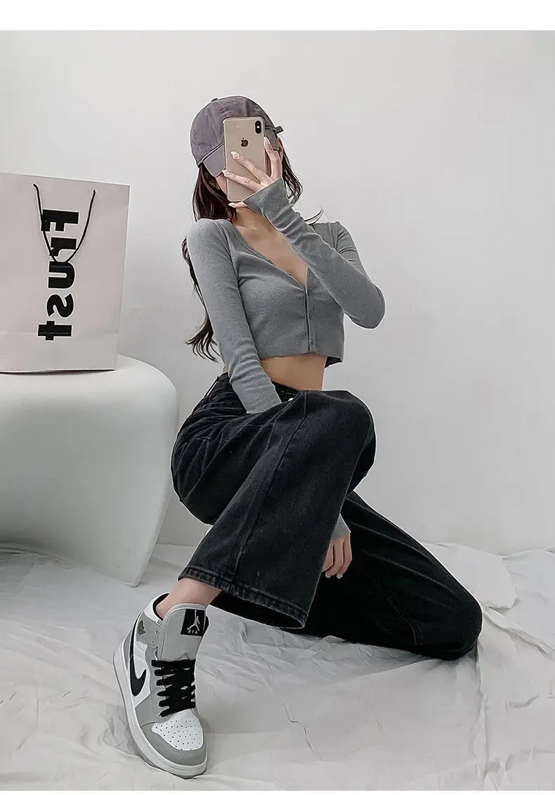Women Cross Waist Jeans High Waist Loose Spring Autumn — feature 14