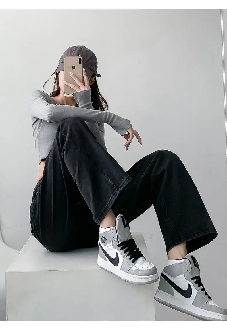 Women Cross Waist Jeans High Waist Loose Spring Autumn — feature 15