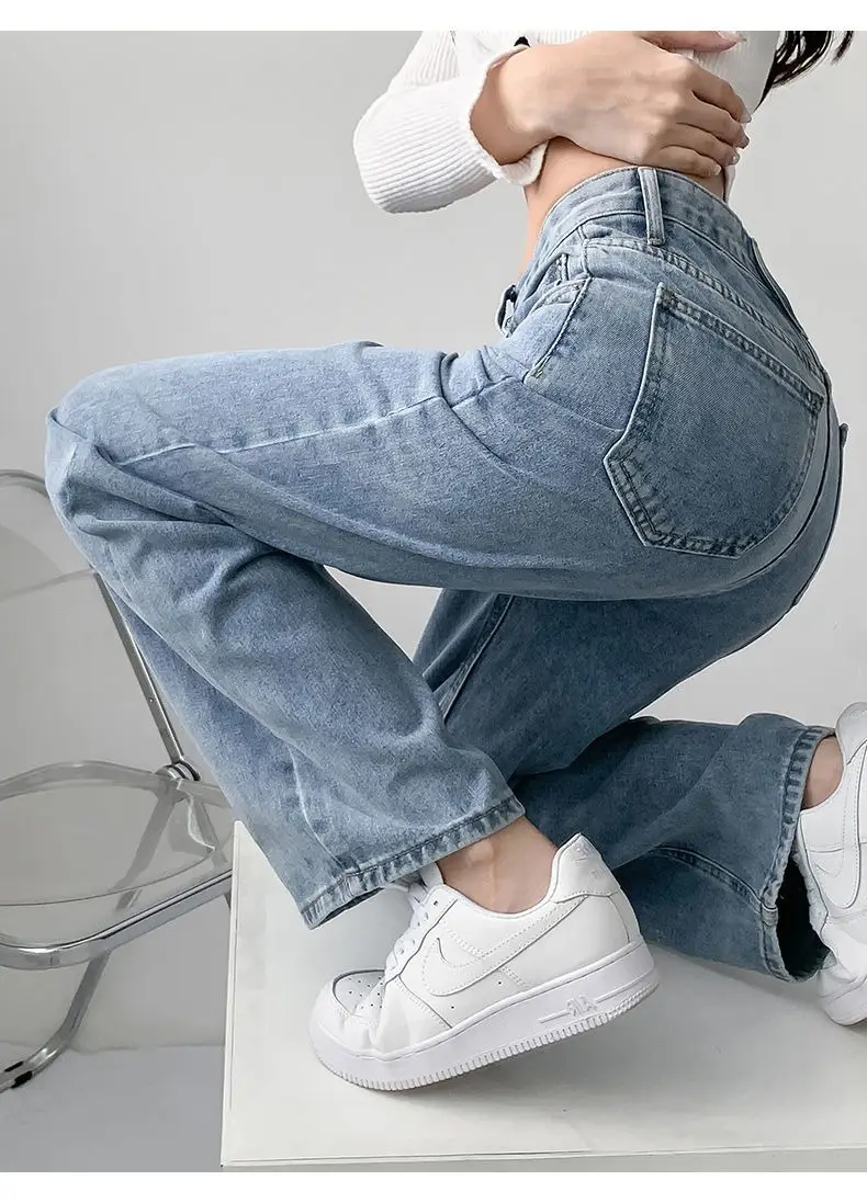 Women Cross Waist Jeans High Waist Loose Spring Autumn — feature 21