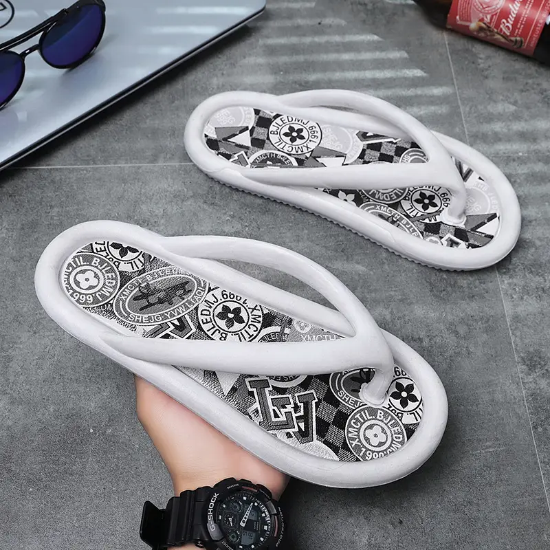 Men's Korean Style Printed Flip Flops Summer