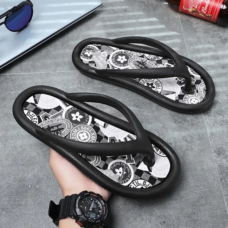 Men's Korean Style Printed Flip Flops Summer