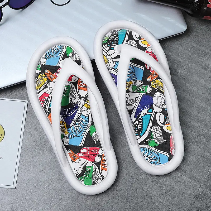 Men's Korean Style Printed Flip Flops Summer