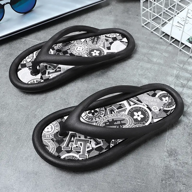 Men's Korean Style Printed Flip Flops Summer