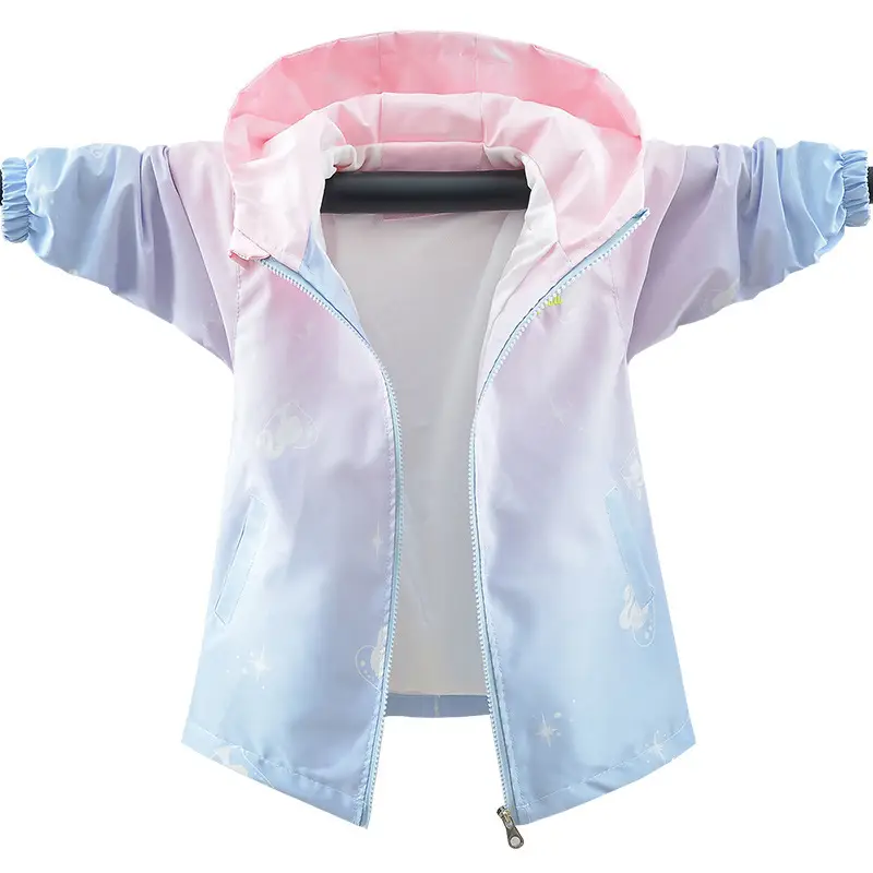 Girls Korean Style Gradient Rusk Coat 2024 - Image 17
