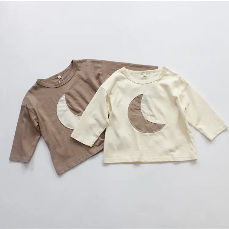 New Spring Boys T-Shirt Moon Cutout Long Sleeve - Image 3