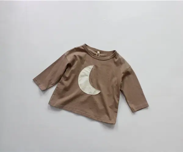 New Spring Boys T-Shirt Moon Cutout Long Sleeve - Image 2