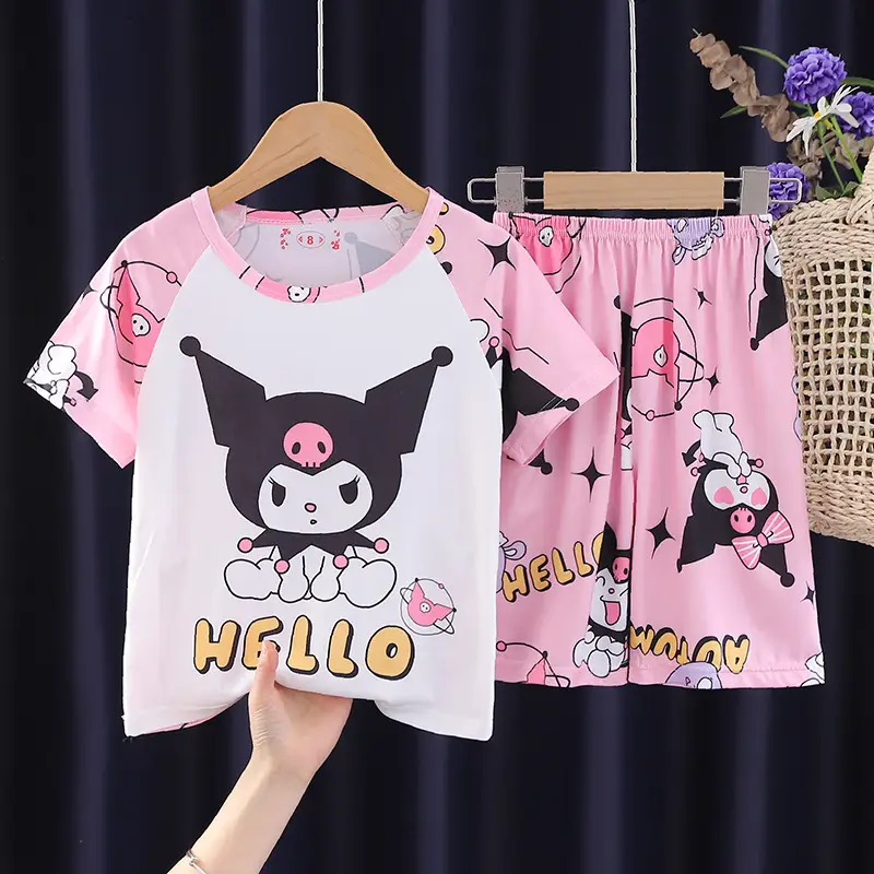 Children's Cartoon Pajamas Summer Boys Purple Short Sleeve