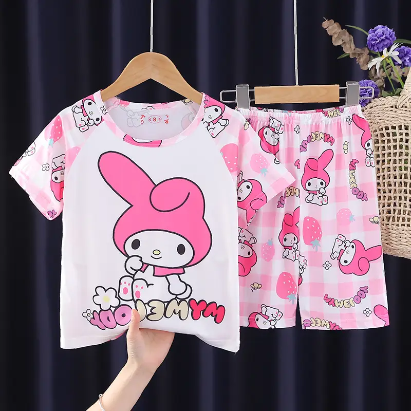 Children's Cartoon Pajamas Summer Boys Purple Short Sleeve