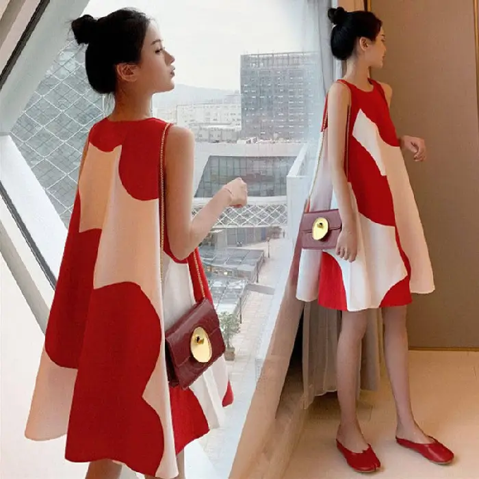 Korean Style Plus Size Sleeveless Midi Dress
