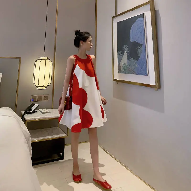 Korean Style Plus Size Sleeveless Midi Dress — feature 13