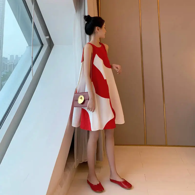 Korean Style Plus Size Sleeveless Midi Dress — feature 14