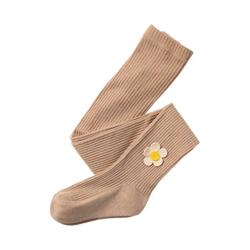 Black Cotton Sunflower Leggings for Girls