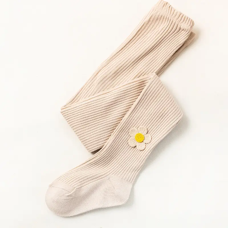 Black Cotton Sunflower Leggings for Girls