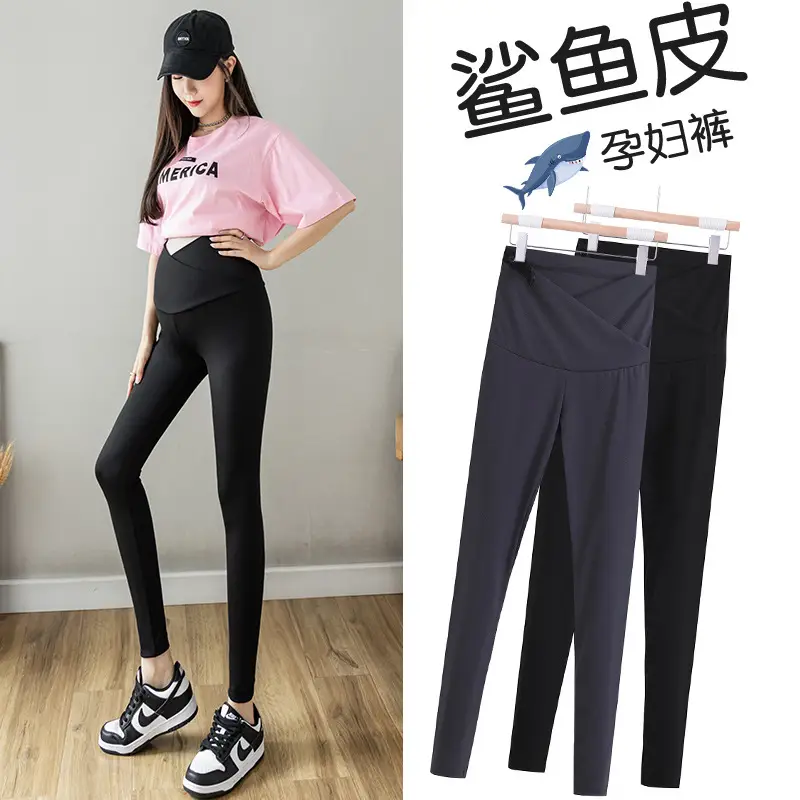 Pregnant Women Shark Skin Leggings Velvet Thick Winter Pants