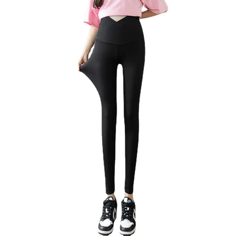 Pregnant Women Shark Skin Leggings Velvet Thick Winter Pants