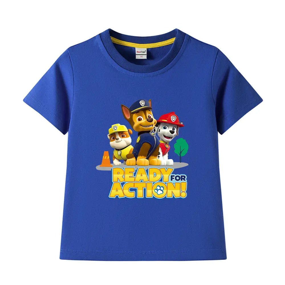 2022 Kids Cotton T-shirt Wang Wang Team Ready for Action Blue - Image 22