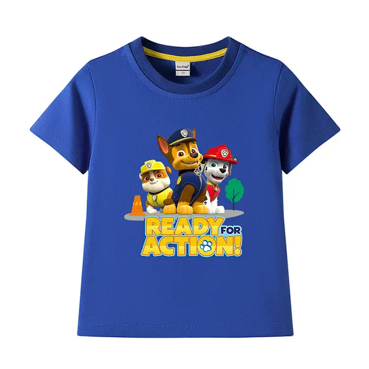 2022 Kids Cotton T-shirt Wang Wang Team Ready for Action Blue — feature 10
