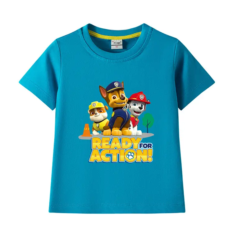 2022 Kids Cotton T-shirt Wang Wang Team Ready for Action Blue — feature 11