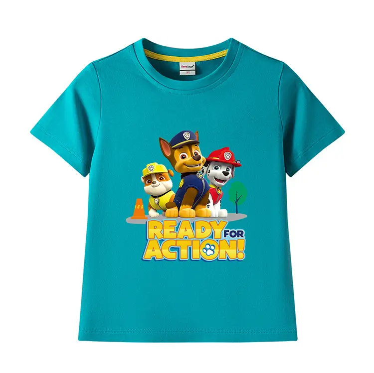 2022 Kids Cotton T-shirt Wang Wang Team Ready for Action Blue — feature 12