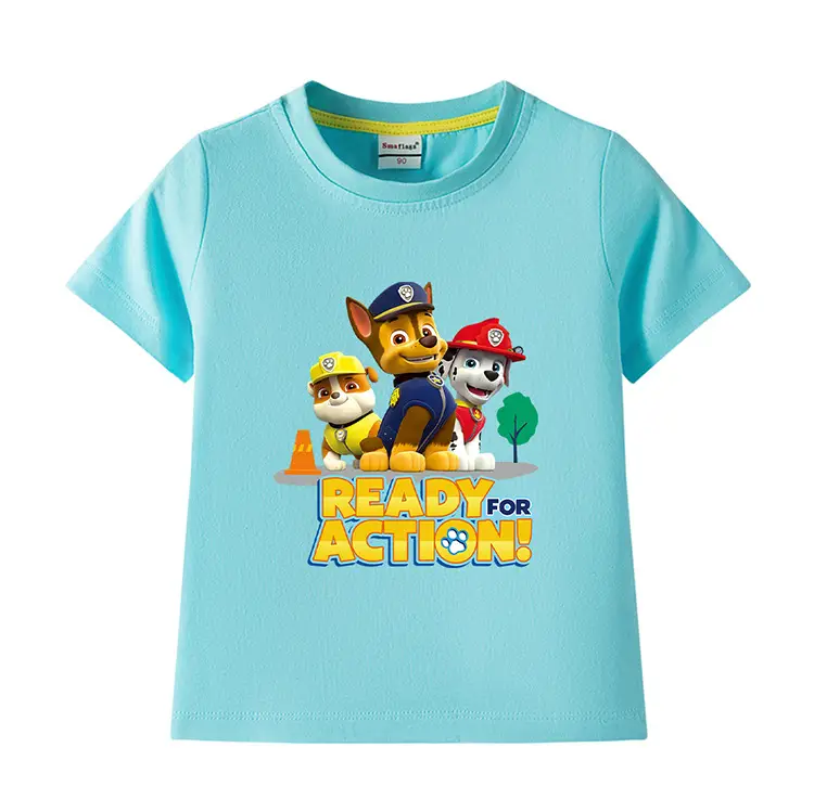 2022 Kids Cotton T-shirt Wang Wang Team Ready for Action Blue — feature 13