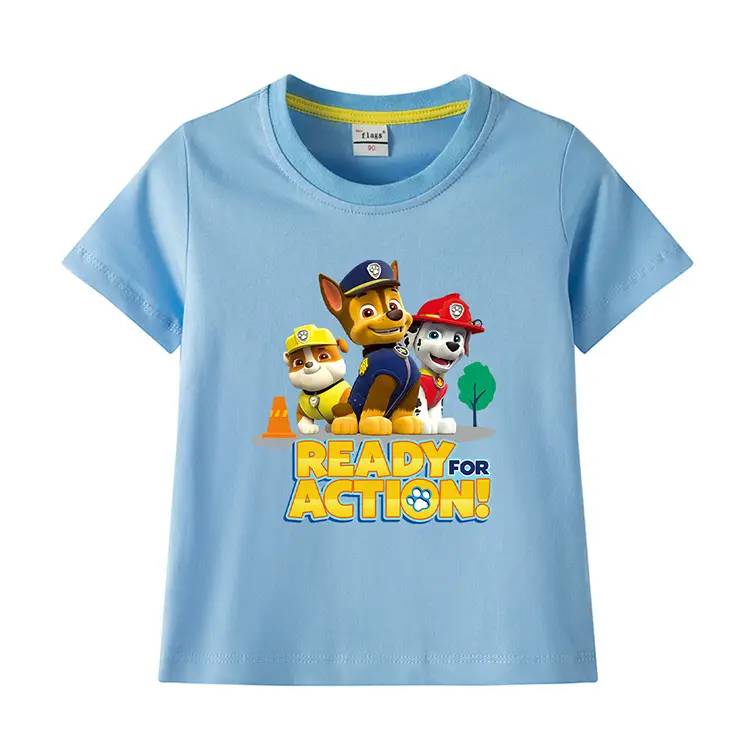 2022 Kids Cotton T-shirt Wang Wang Team Ready for Action Blue — feature 14