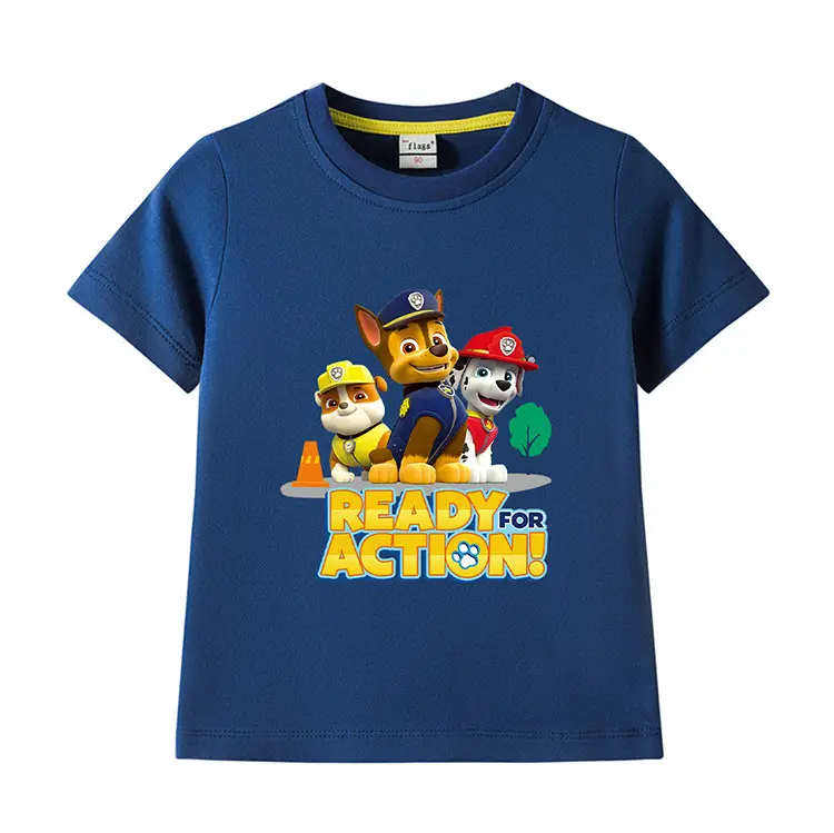 2022 Kids Cotton T-shirt Wang Wang Team Ready for Action Blue — feature 17