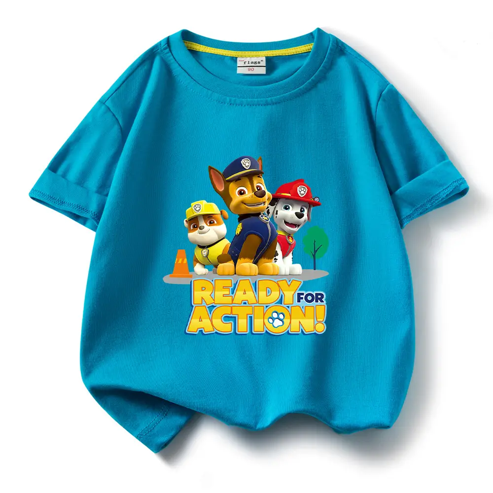 2022 Kids Cotton T-shirt Wang Wang Team Ready for Action Blue - Image 10