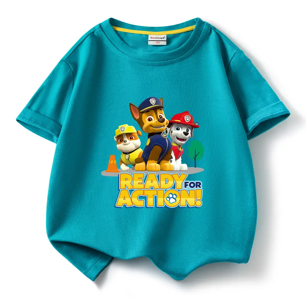 2022 Kids Cotton T-shirt Wang Wang Team Ready for Action Blue - Image 11