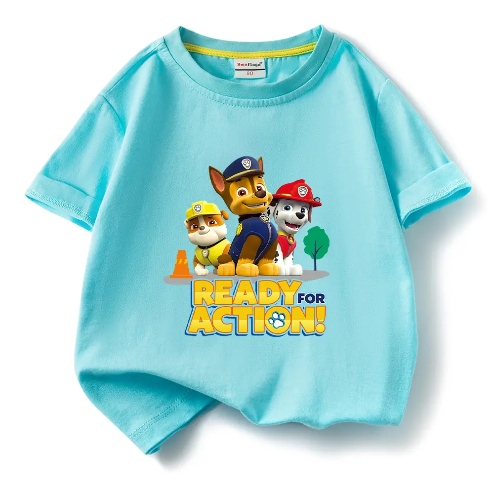 2022 Kids Cotton T-shirt Wang Wang Team Ready for Action Blue - Image 12