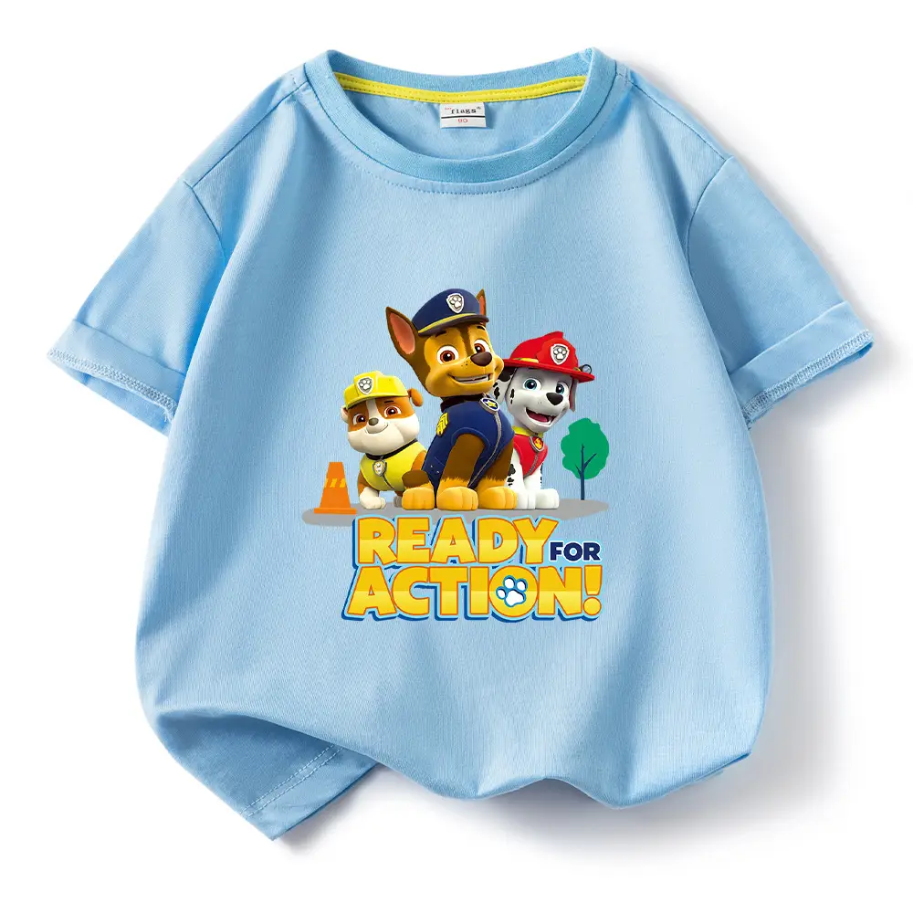 2022 Kids Cotton T-shirt Wang Wang Team Ready for Action Blue - Image 13