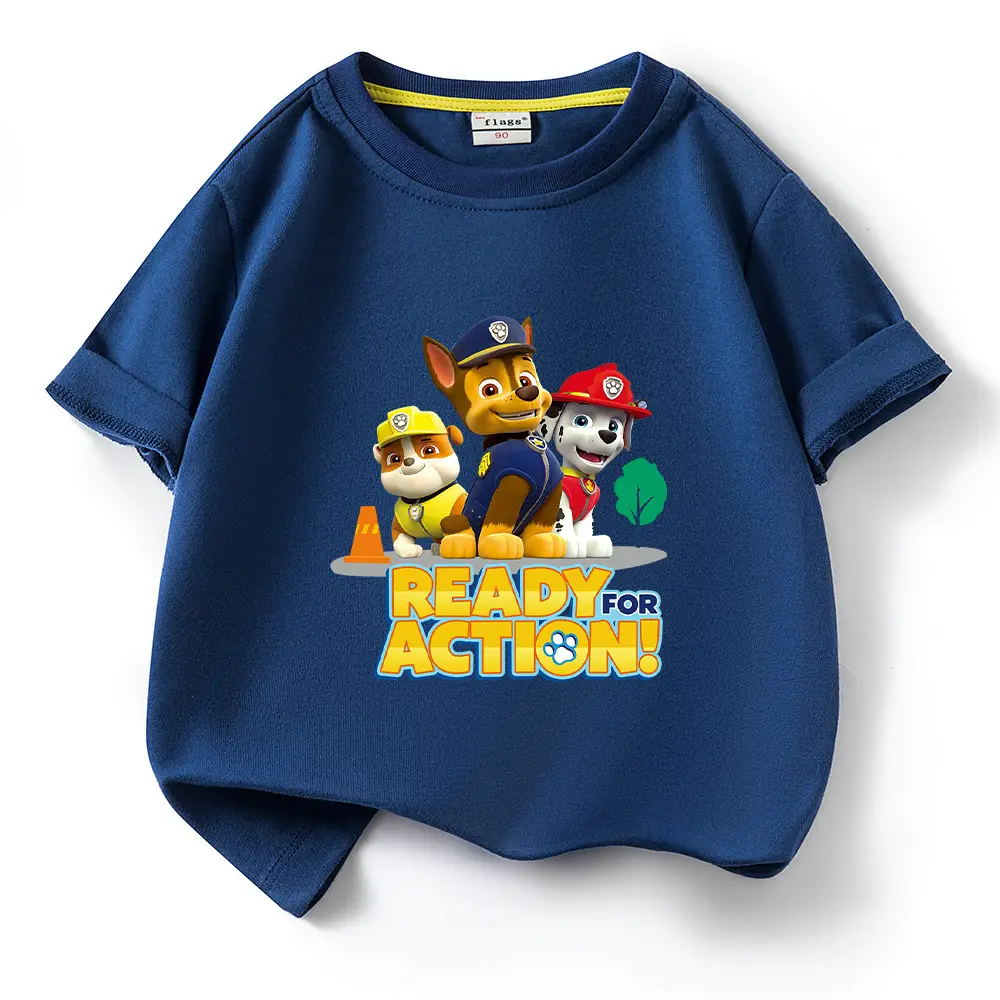 2022 Kids Cotton T-shirt Wang Wang Team Ready for Action Blue - Image 16