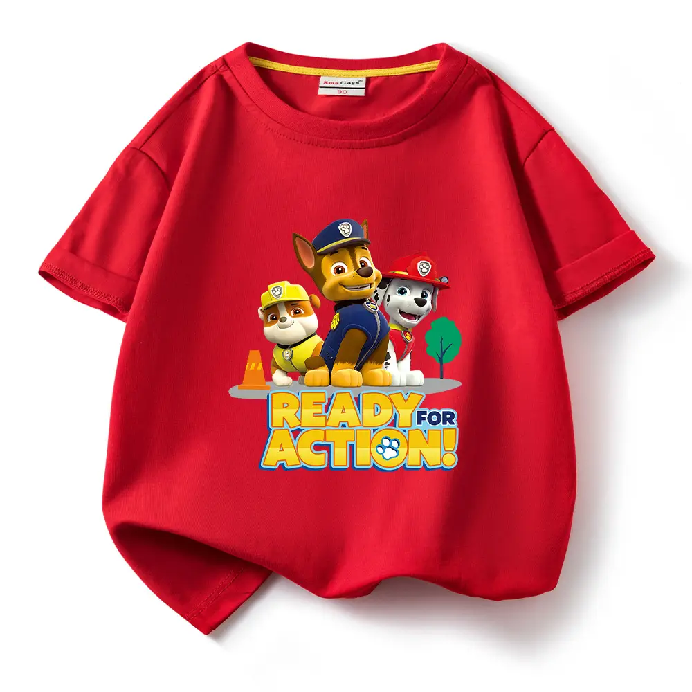 2022 Kids Cotton T-shirt Wang Wang Team Ready for Action Blue - Image 4