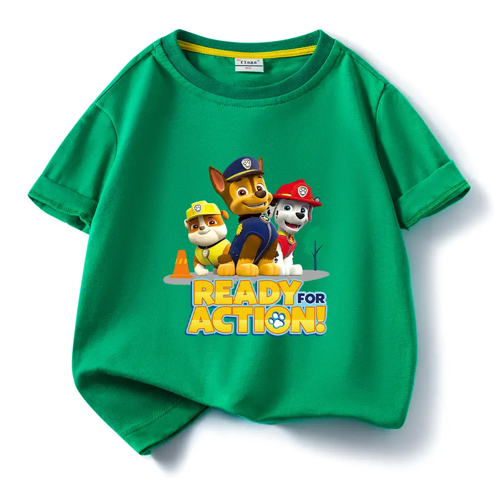2022 Kids Cotton T-shirt Wang Wang Team Ready for Action Blue - Image 8