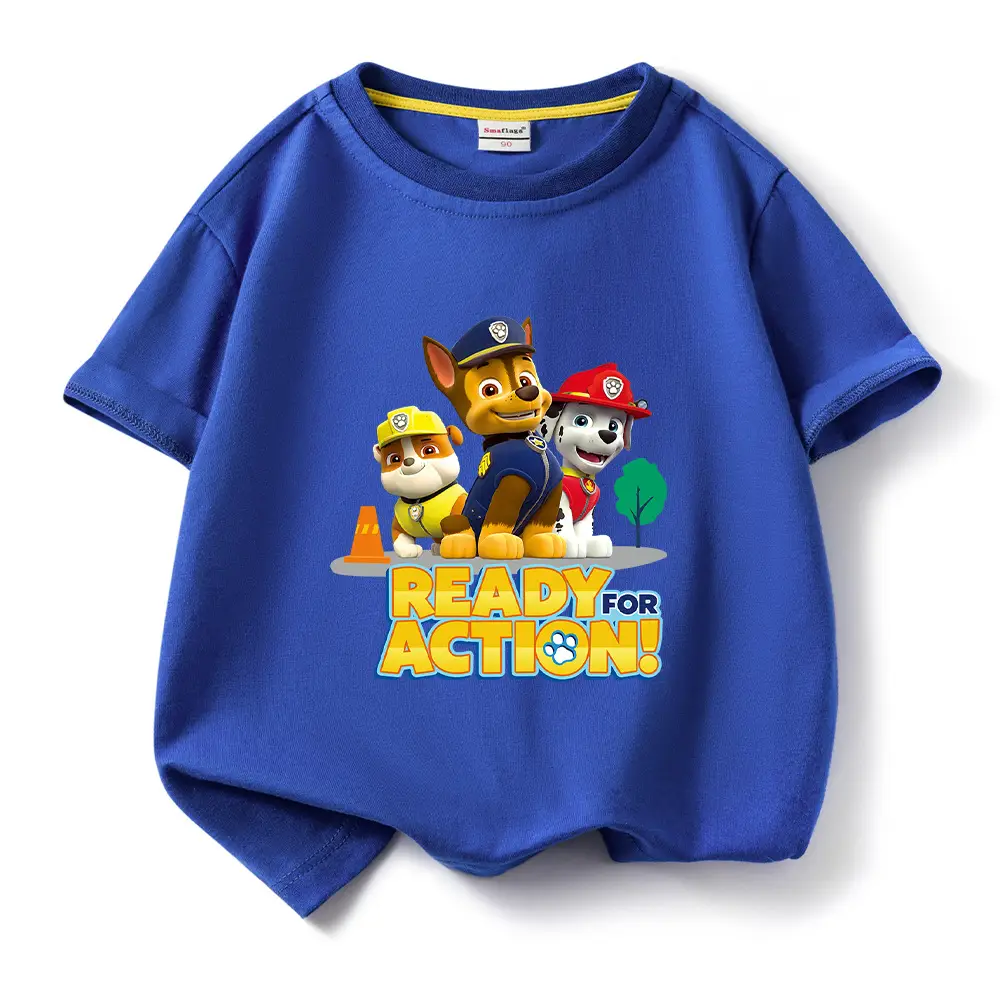 2022 Kids Cotton T-shirt Wang Wang Team Ready for Action Blue - Image 9