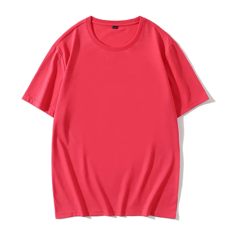 Pink Cotton T-Shirt Short Sleeve Crew Neck