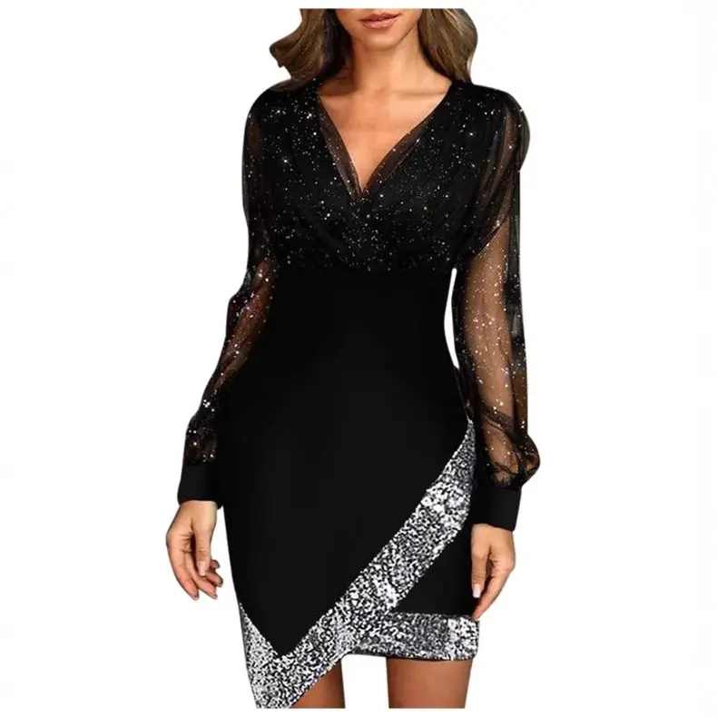 Black Mesh Strappy Dress for Women 2022 - Image 4