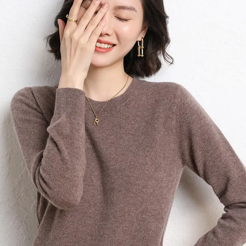 Women's New Solid Color Crewneck Sweater Short Spring Autumn All-match Base - Image 17