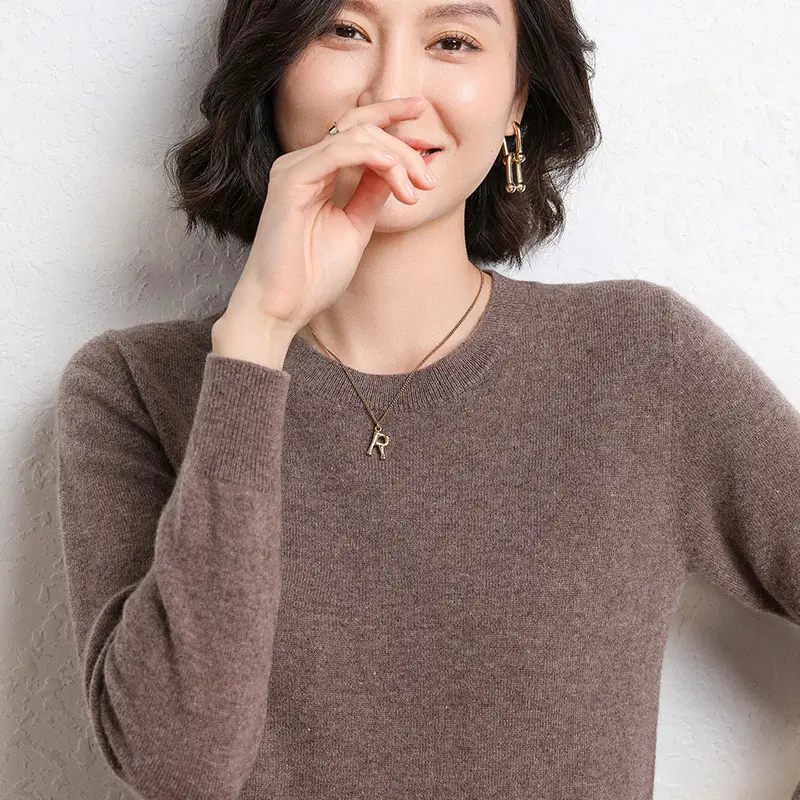 Women's New Solid Color Crewneck Sweater Short Spring Autumn All-match Base - Image 12